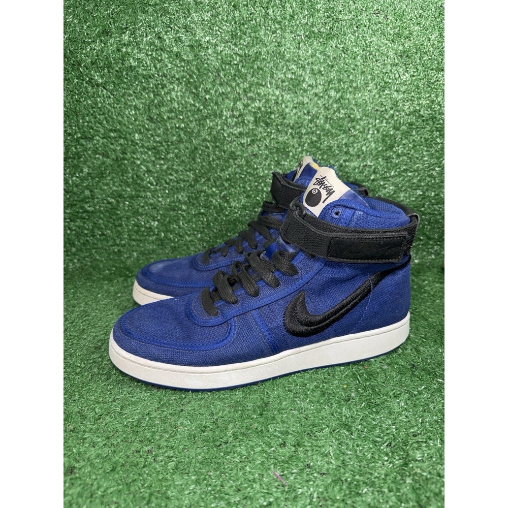 Stussy X Nike Vandal High DX5425-400 Royal Blue Black Skate Sneakers Mens Size 8 - Picture 4 of 9